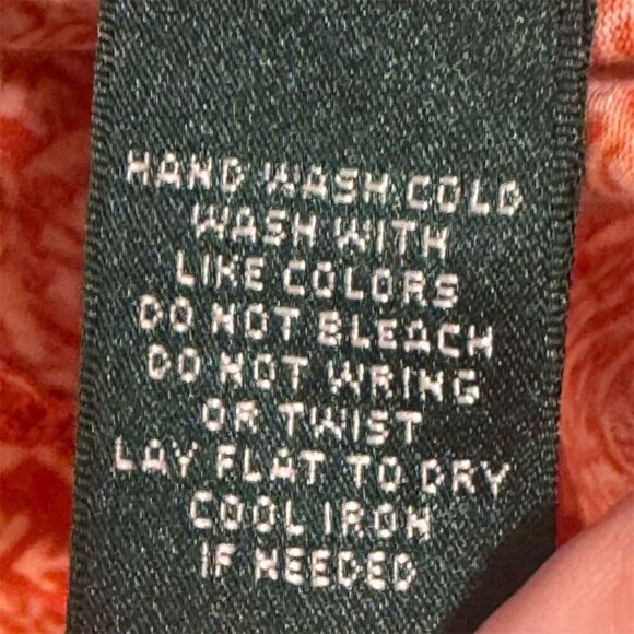 Lauren Ralph Lauren Red Boho Western Print Tunic Top L Drawstring Waist Cotton - Picture 8 of 8